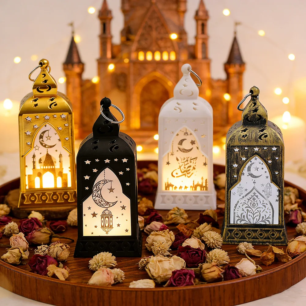 

1pc LED Ramadan Lantern, Vintage LED Mini Lantern Lights for Remadan Indoor Outdoor Yard Garden Lawn Party Decoration