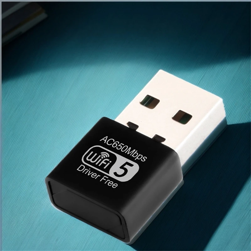 WiFi USB AC650 Receiver Reliable USB WiFi Dongles Wireless Networks Receiving Adapter for Win7/8/10/11 No Driver Require