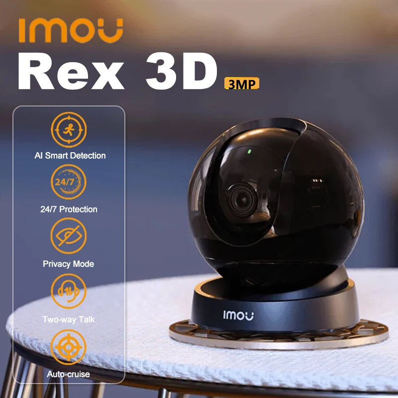 IMOU Rex 3D 3MP Indoor Wifi PTZ Security Camera Human Pet Detection AI Smart Tracking Two Way Talk Night Vision Baby Monitor