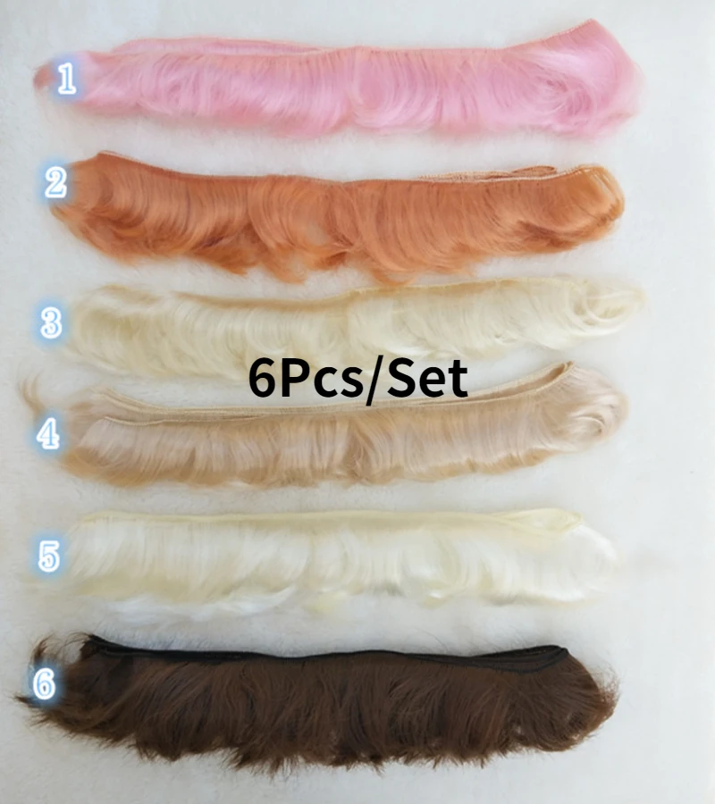 6PCS/Set BJD Doll Cotton Doll Hair Bangs Milk Silk Soft Silk 5cm