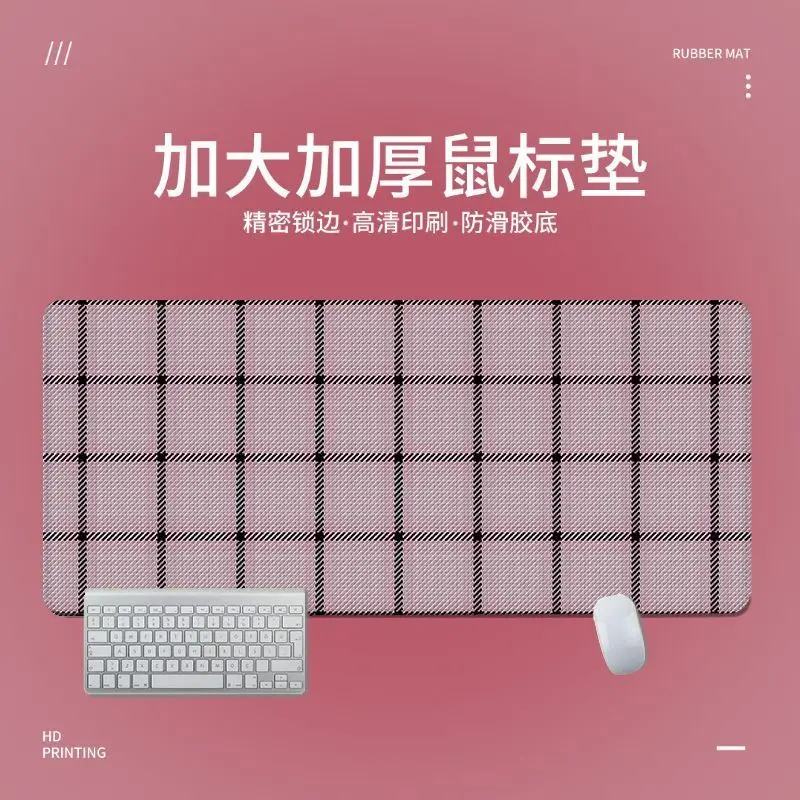 Christmas Plaid XXL PU Leather Desk Mat | Creative Waterproof Dining Mouse Pad for Dorm Bedroom, Stain Resistant Keyboard Decor