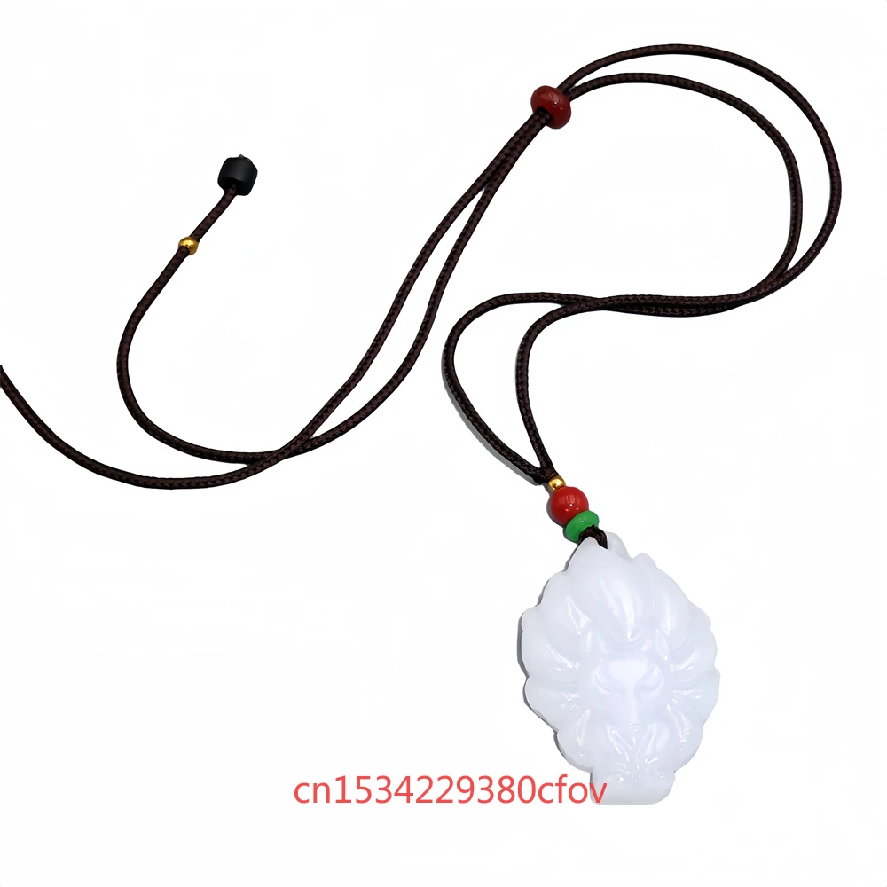 White Jade Nine Tailed Fox Pendant Gifts Women Fashion Men Buddha Amulet Chinese Natural Charm Jewelry Necklace Jadeite Carved