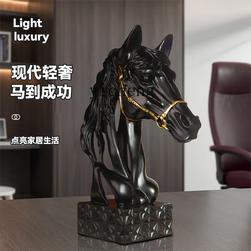 

ZYA Living Room Decor Home Accessories High-End Horse Head Entrance Wine Cabinet Decoration desk decoration