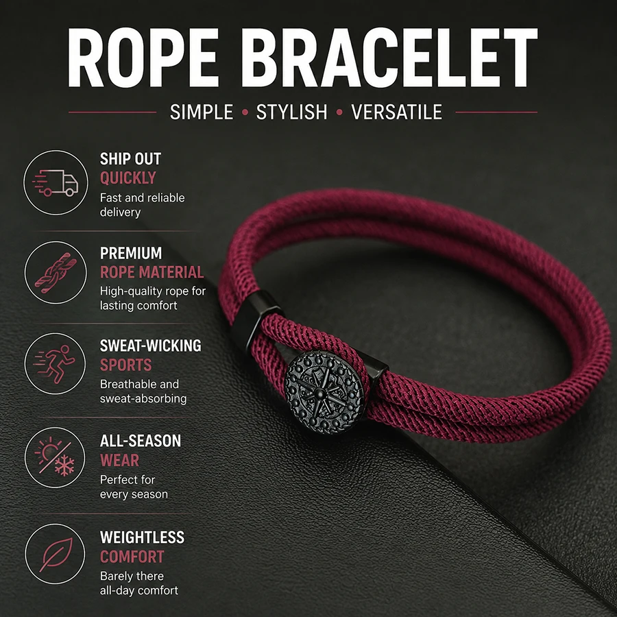 Noter New Marine Style Kompass-Armband für Männer, Klasse A, 4 mm, Milan-Schnur, 6 Farben erhältlich, Pulseria Hombre Wickelarmband Joias – Detail 3