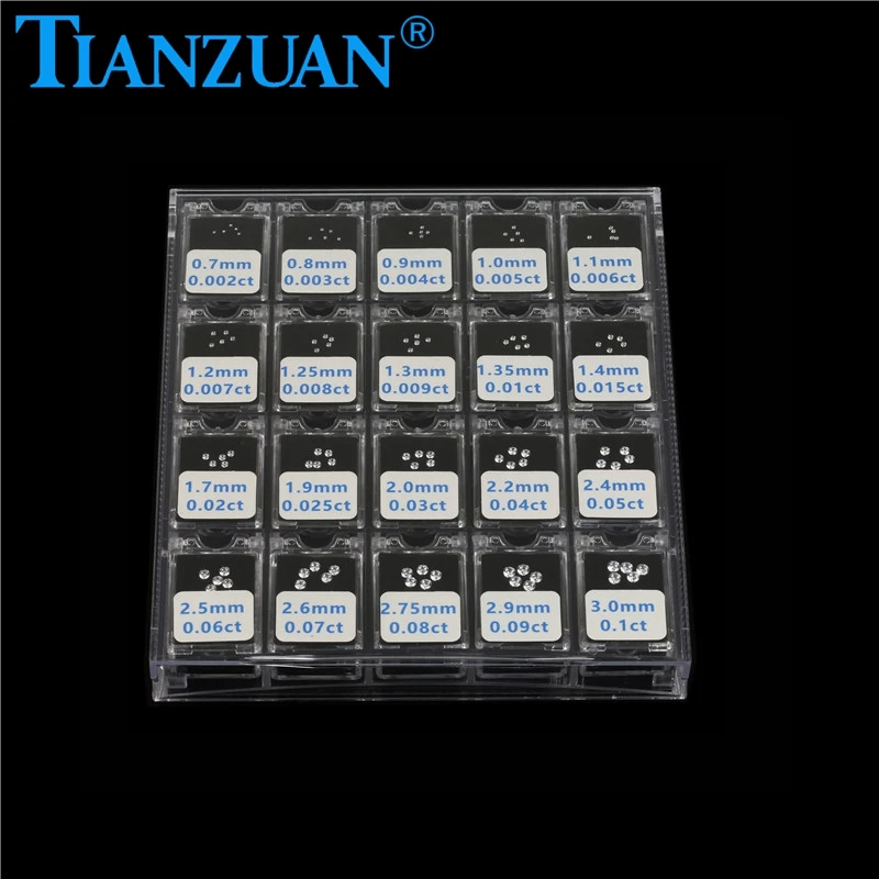 0.002-0.1CT Diamond Weight Tools  Cubic Zirconia 0.7-3MM Size Grade Tester Tool Diamond Tool Stone CZ Master