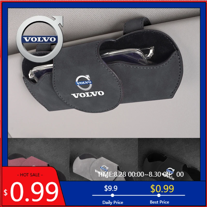 

Чехол для очков с логотипом автомобиля, солнцезащитный козырек, органайзер для карт, коробка для Volvo XC60 XC40 V60 V40 XC90 XC70 V50 S60 V7