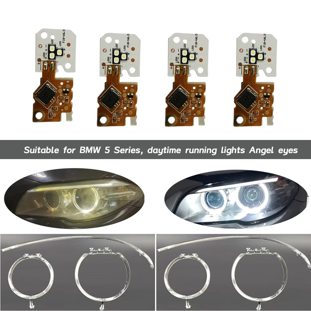 

White lightsource Daytime Running Light Boards DRL Light Guide Plate For BMW 5 Series F18 F10 2014-2017 Angel Eye Daylight