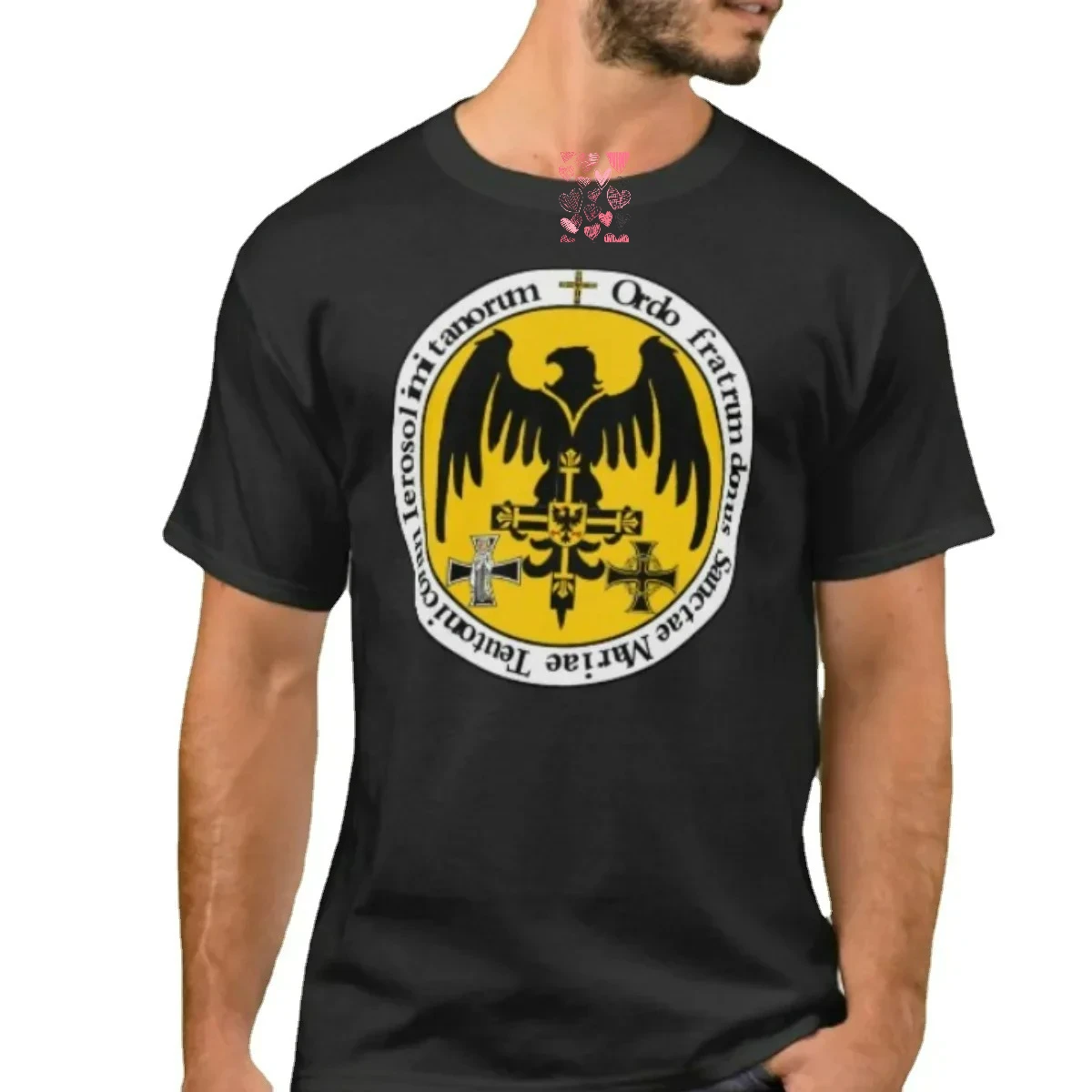 

German Templer Knight Eagle Crosses Emblem T-Shirt. Summer Cotton Short Sleeve O-Neck Mens T Shirt New S-3XL