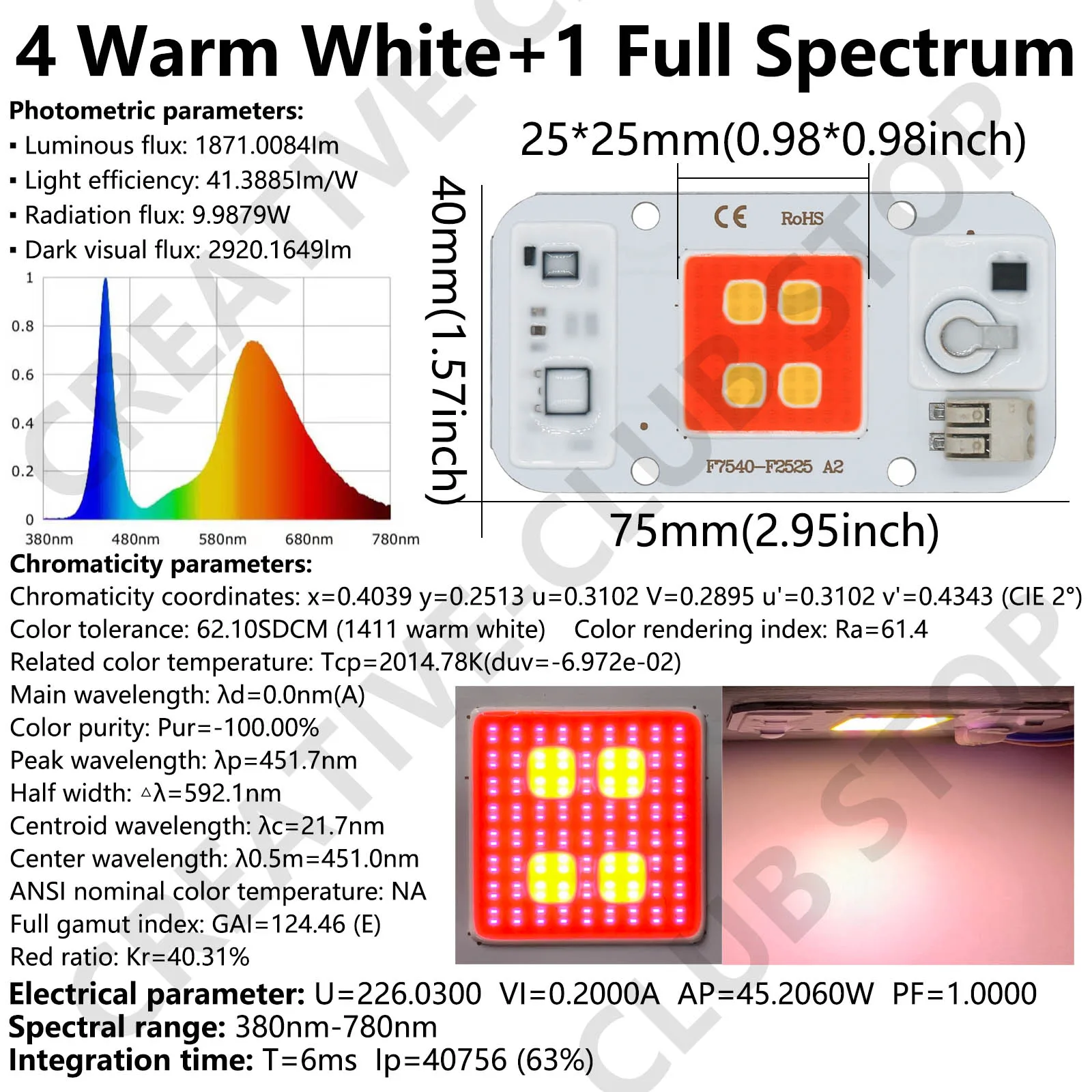 50W LED COB Chip Welding Free 220V Phyto Lamp Full Spectrum LED Diode For Plates Lamp Plant Seedling Grow Flower Growth Lighting