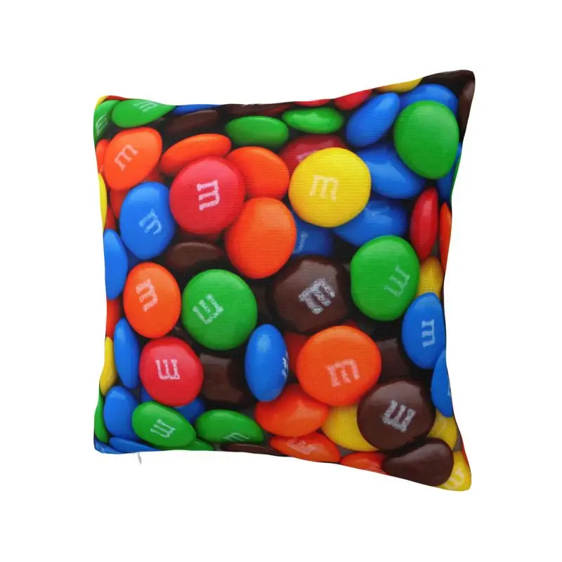 M&M's Chocolate Candy Pillow Case Living Room Decoration Fashion Outdoor Cushions Square Pillowcase