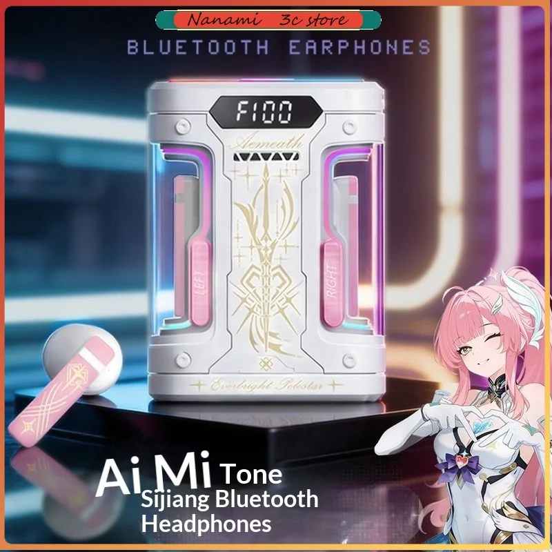 Anime Elysia TWS Bluetooth Earphones Semi-In-Ear Bluetooth 6.0 Wireless Gaming Headphones for Honkai Impact Fans Gifts