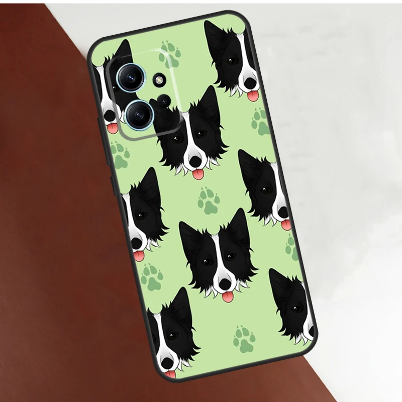 Cartoon Border Collie Case For Xiaomi Redmi Note 12 Pro Plus Note 11 9 10 Pro 12S 11S 10S Redmi 12 9C 10C Cover