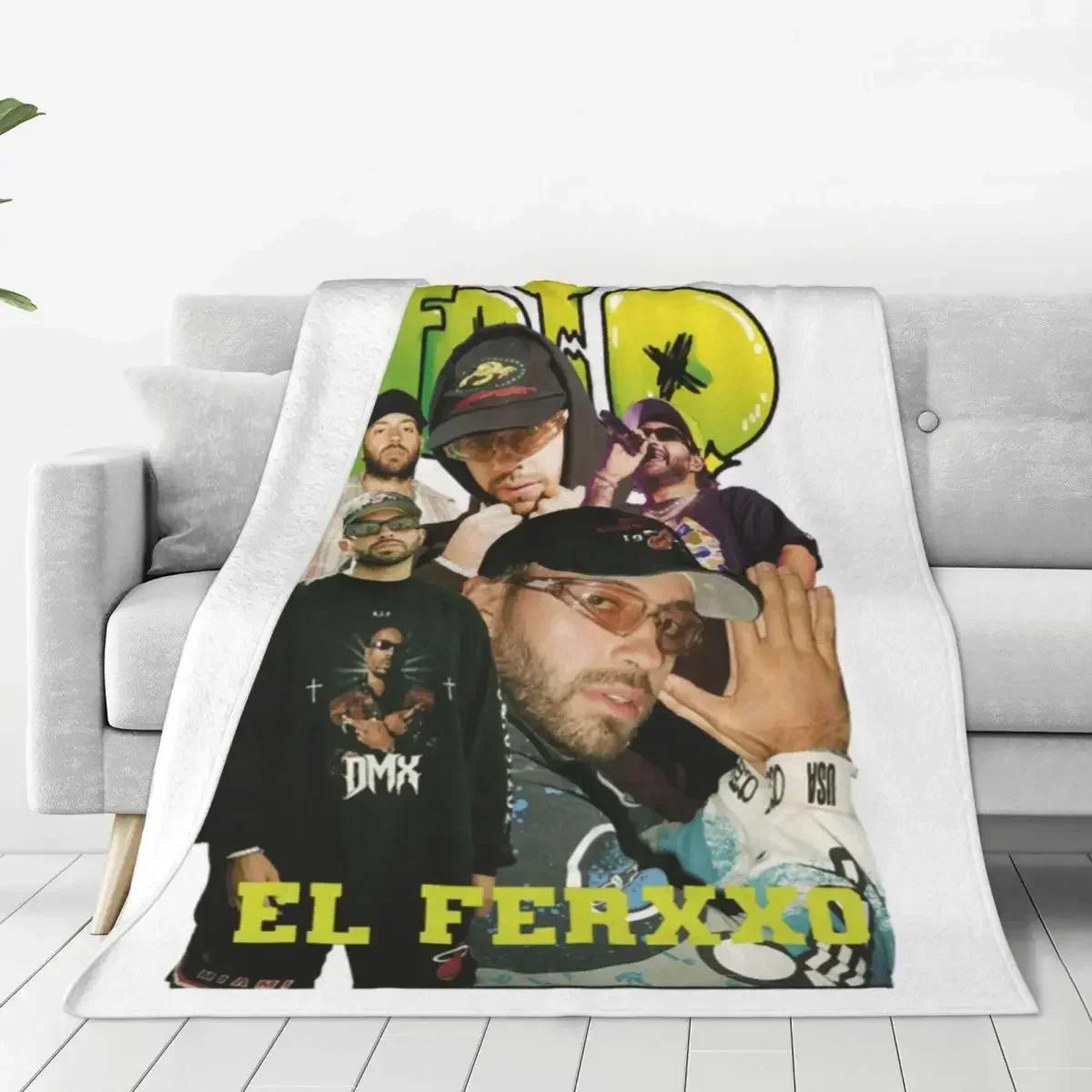 

F-Ferxxo Feid Flannel Blankets Quality Soft Durable Music Tour Throw Blanket Winter Camping Living Room Print Bedspread