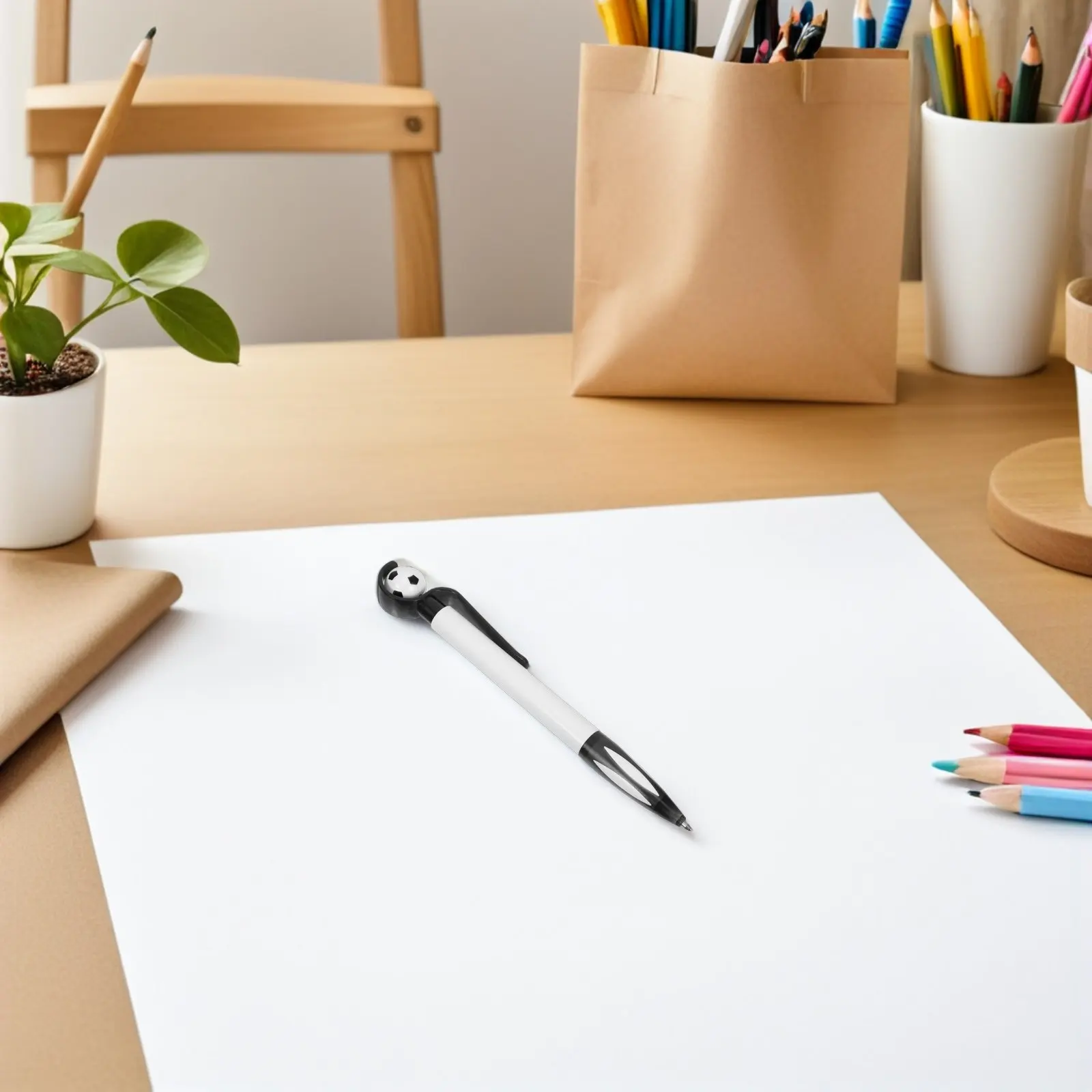 

25Pcs Soccer Ballpoint Pens Retractable Black Ink Cute Sports Shape Writing Pens for School Office Goodie Bags Party Favors