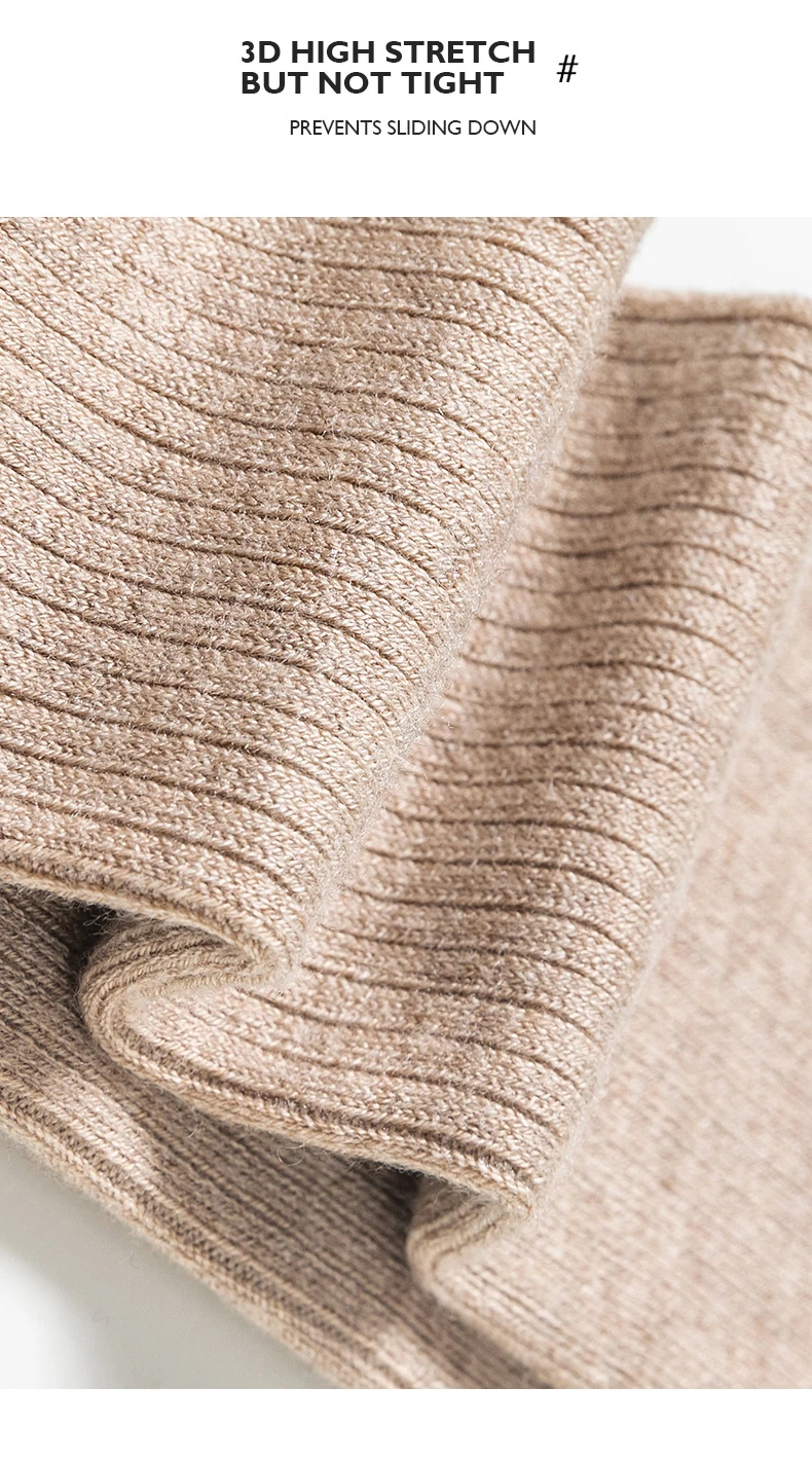 Wollmischung, 60 cm lange Strümpfe für Damen, gestrickte lange Socken, Baumwolle, gerippt, für den Winter, warme hohe Socken für zu Hause, 1 Paar, weich, für den Urlaub – Detail 10