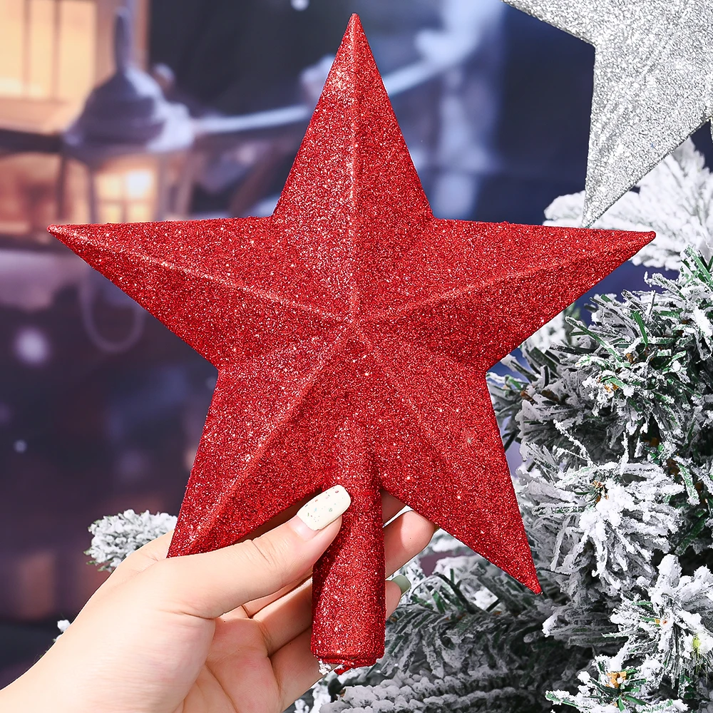 1Pc Glitter Plastic Star Tree  - Star Tree Topper ulasan dan harga