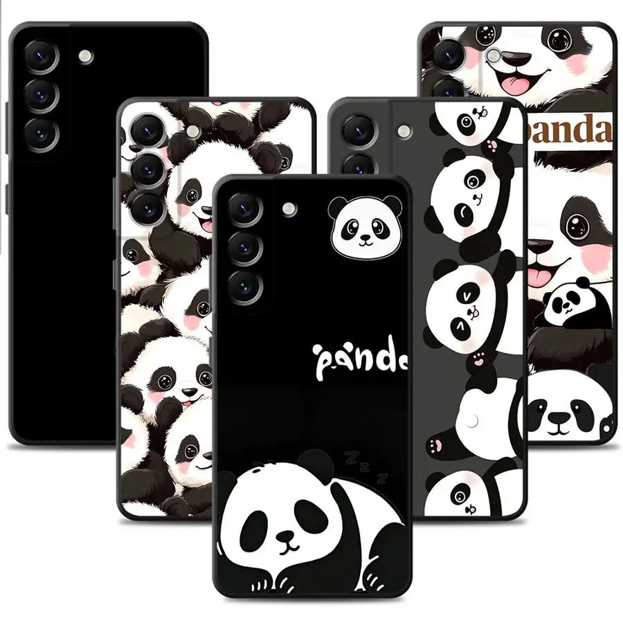 Phone Cover Case for Samsung Galaxy A57 A53 A35 A24 A32 A26 A55 A23 A37 A22 A52 A36 A25 A73 A51 A71 A72 Black White Panda - view 4