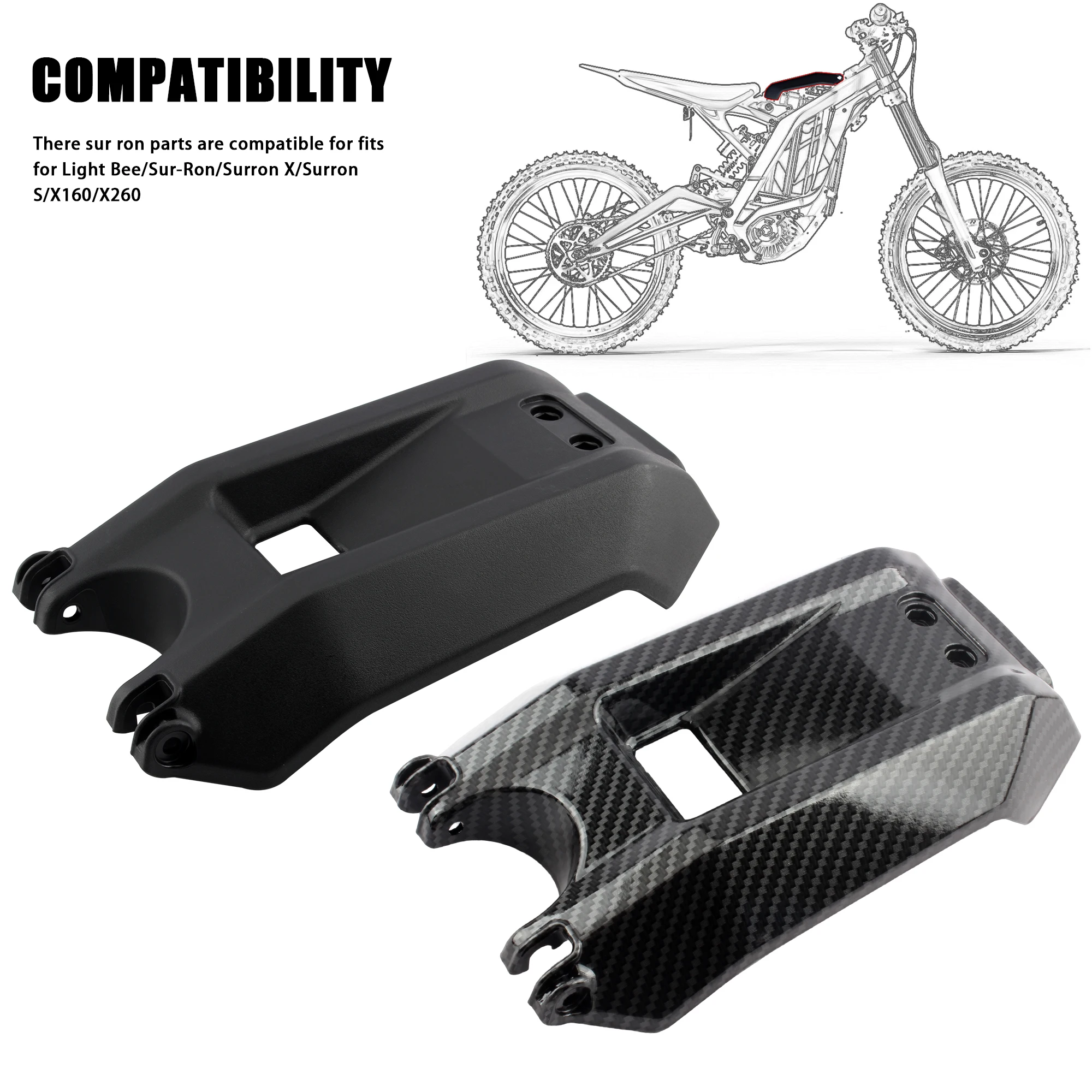 For Surron Light Bee S/X Segway X260 Battery Cover Compartment Pit Dirt Bike Carbon Fiber Protective Motocross Accessories