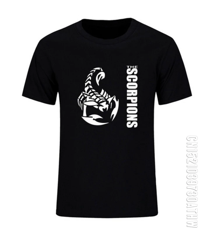 New Metal Rock Band Scorpions Logo Legend Men's 100% Cotton T Shirt Custom Man Short Sleeve Casual Shirt Summer Tops Camisetas