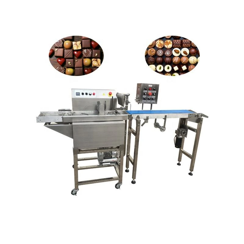 

Snack Food Small Chocolate Melting Wafer Coating Enrobing Machine With Cooling Tunnel