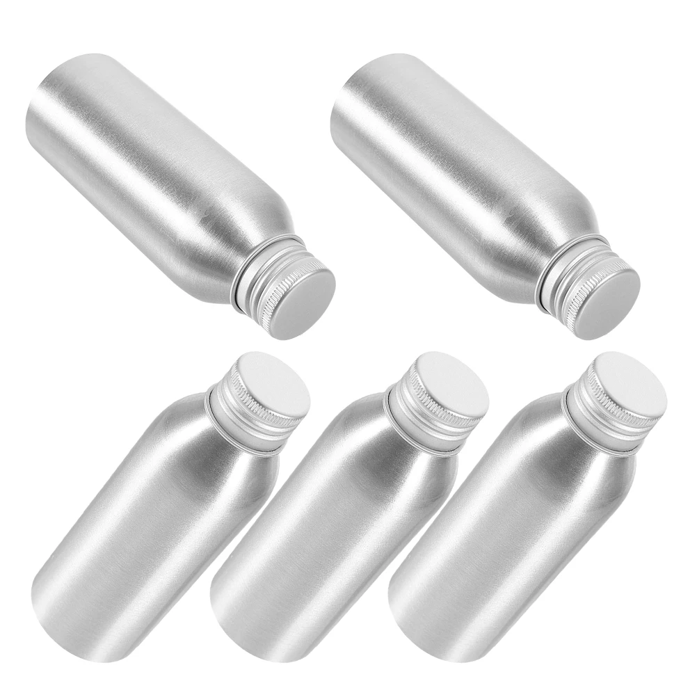 

5pcs Bottles Aluminum Empty Leak Proof Travel Essential Oil Bottles for Toiletries Perfume Refill Portable