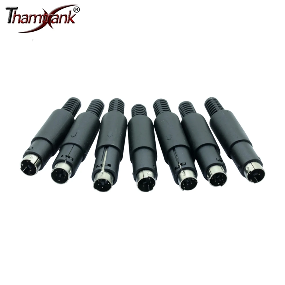 10pcs Mini 3/4/5/6/7/8/9 Pins Din Male Plug With Plastic Handle Adapter Soldering Cables DIY Connector