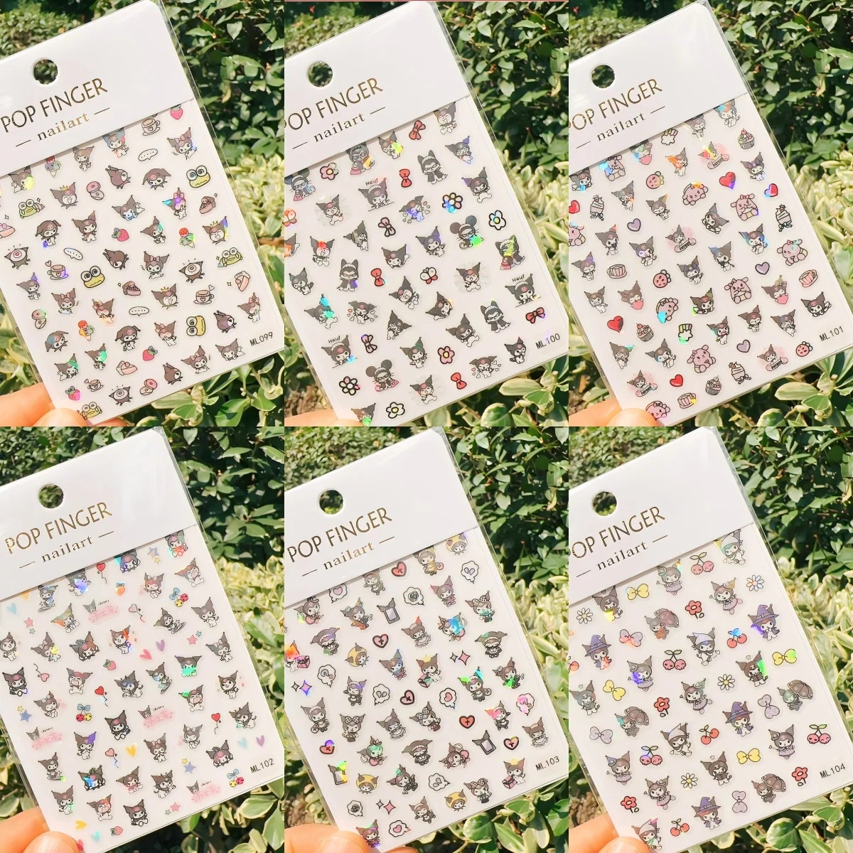 6 Stück Sanrio Anime Nagelaufkleber Cartoon Sanrio Hello Kitty Nageldekorationsaufkleber Niedliche Kulomi Aufkleber DIY für Maniküre – Detail 16