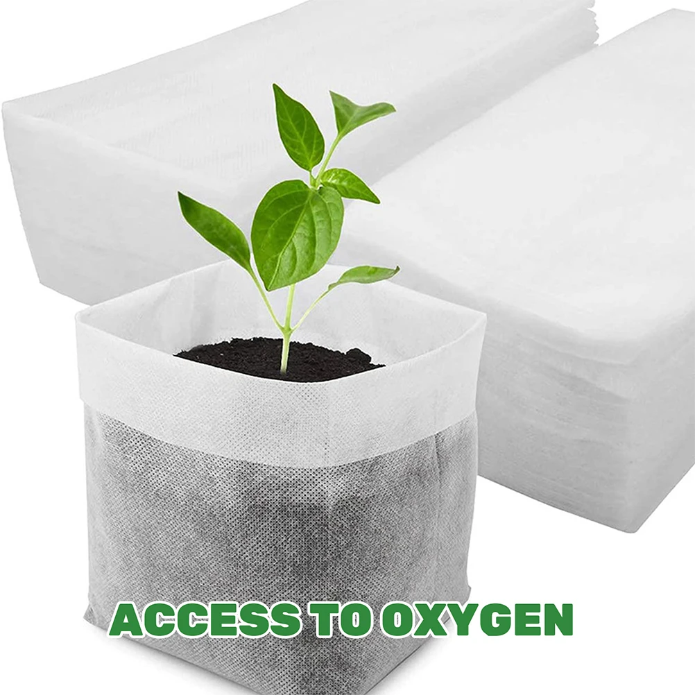 

100 Pcs Grow Bag Fabric Growing Bags Nursery Pots Plants Non-Woven Seedling Small Planting