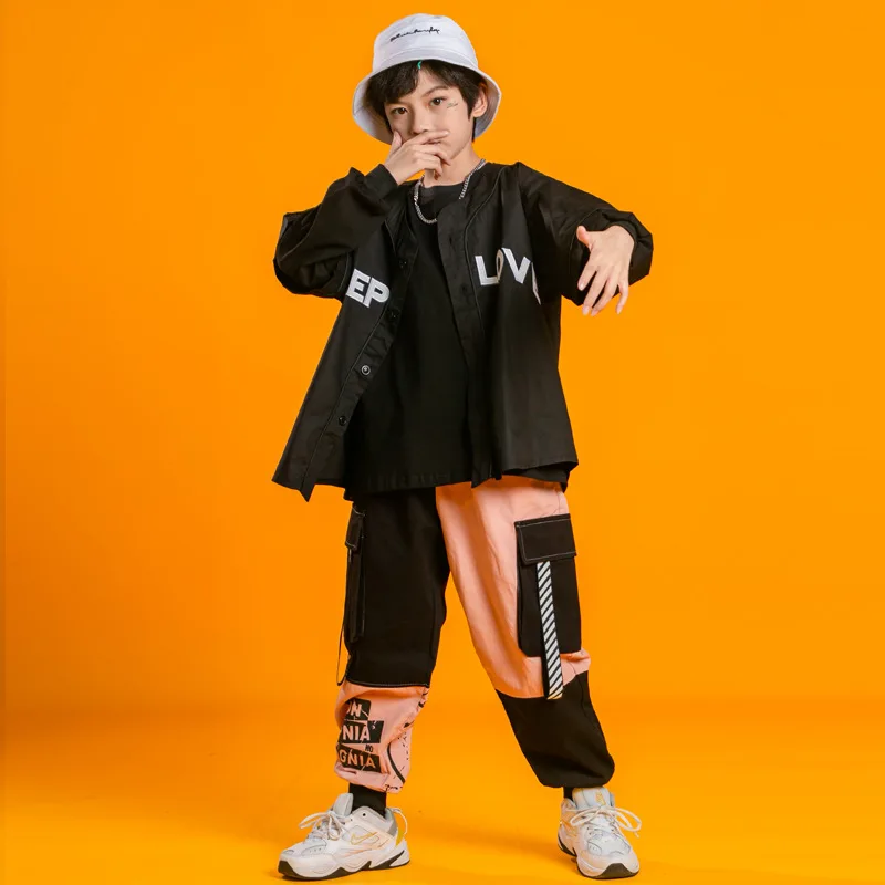 Kids Hip Hop Street Dance Wear Dancing Clothes Jazz Ballroom Costumes for Girls Boys Dancewear Stage Outfit T Shirt Jogger Cool