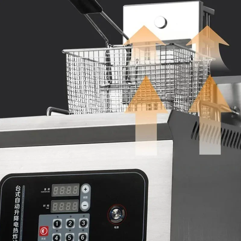 Commercial Double Tank Electric Deep Fryer Digital Control Stainless Steel Fry Machine for Restaurant Fried Food Cooking