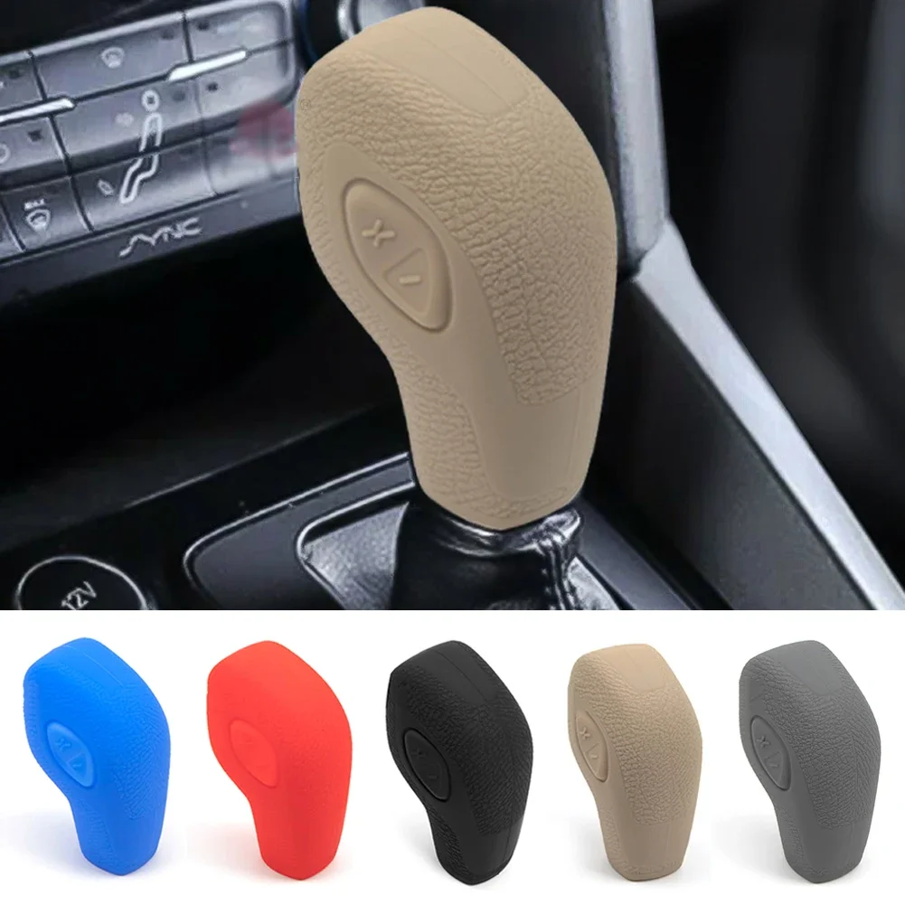 Car Silicone Gear Shift Knob Cover for Ford EcoSport Escape Fusion C-Max Energi Wagon Fiesta Focus Transit Van Escort Mondeo