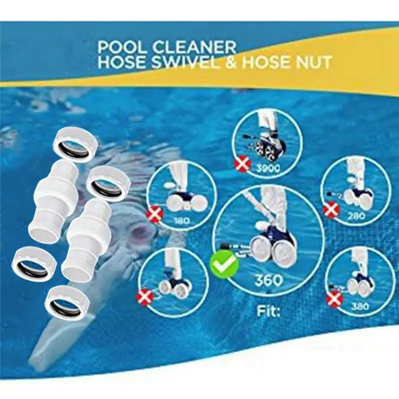 PZHI 2Pack Pool Cleaner Hose Swivel 9-100-3002 & Hose for Nut 9-100-3109 Replacement Kit for 360 Pool Cleaner Parts