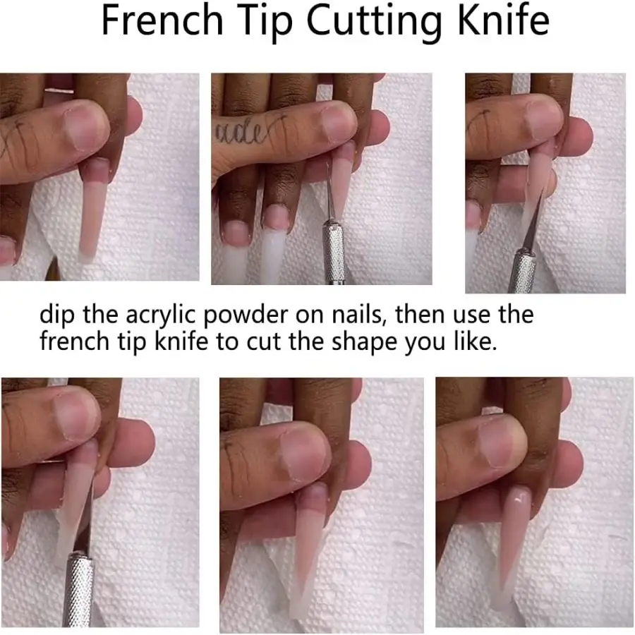French Cutter For Nails Set, French Tip Cutter Edge Trimmer, Smile Line Acrylic V Cut Nail With Brush