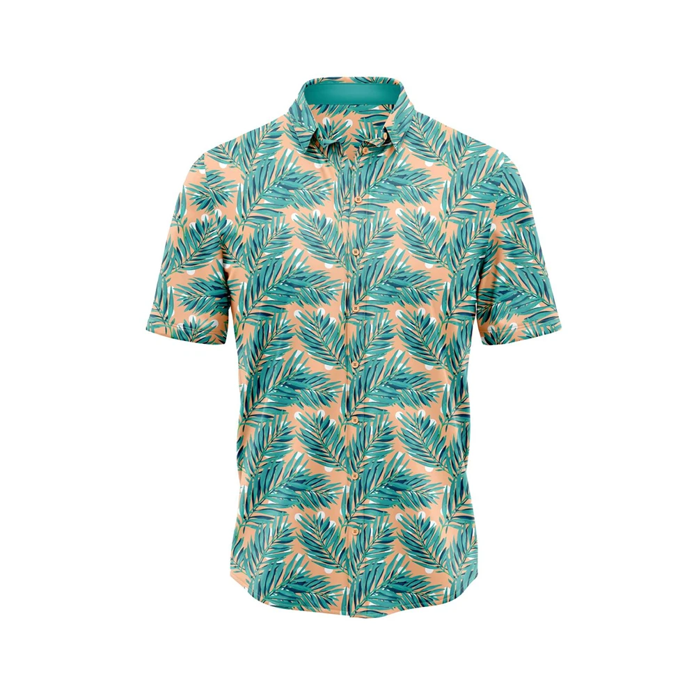 

Oversized Breathable Men Women Plam Tree Print Shirts Short Sleeve Hawaiian Shirt Men's Beach Summer Holiday Trip Casual Camisa