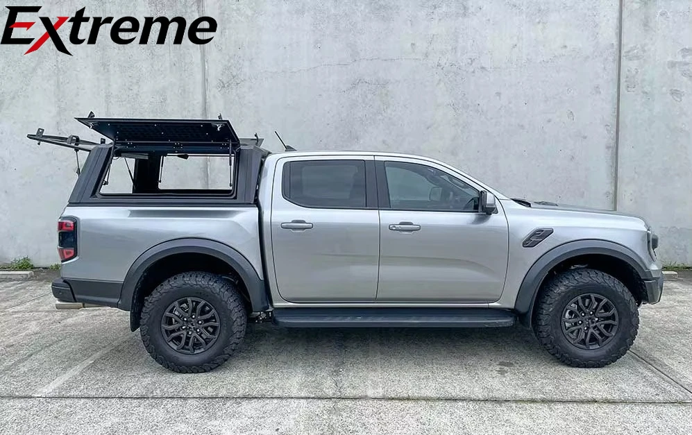 High Quality Aluminum Alloy Sports Pickup Hardtop Truck Bed Cover for Ford Ranger Camper Shell Snap-On No Drill