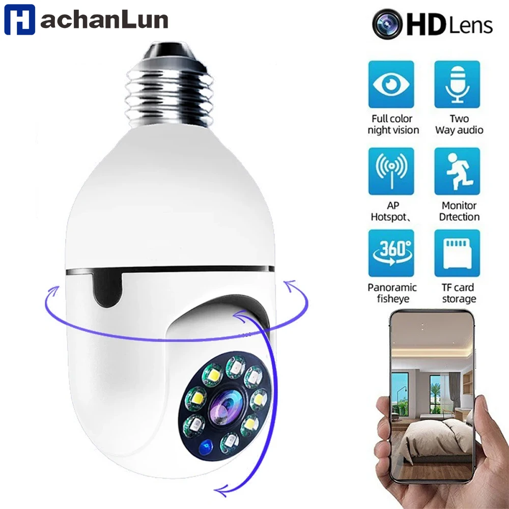 4G WiFi IP Camera E27 Bulb Cam 3MP Wireless Baby Monitor AI Tracking Security Video Surveillance Pet Cam SmartLife Indoor