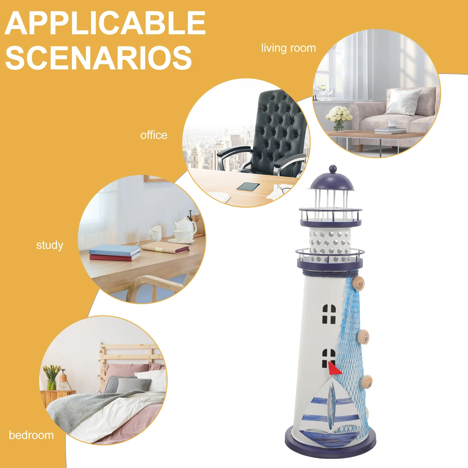 Acessórios de mesa náuticos decorações de farol oceano para casa inflável à beira-mar