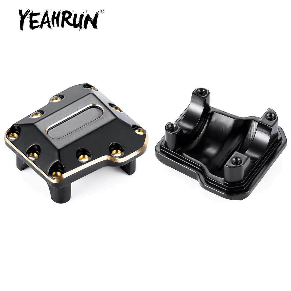 YEAHRUN Brass Black Coating Front Rear Axle Diff Cover Shell for TRX-4M Bronco Defender 1/18 RC Crawler Car Model Upgrade Parts