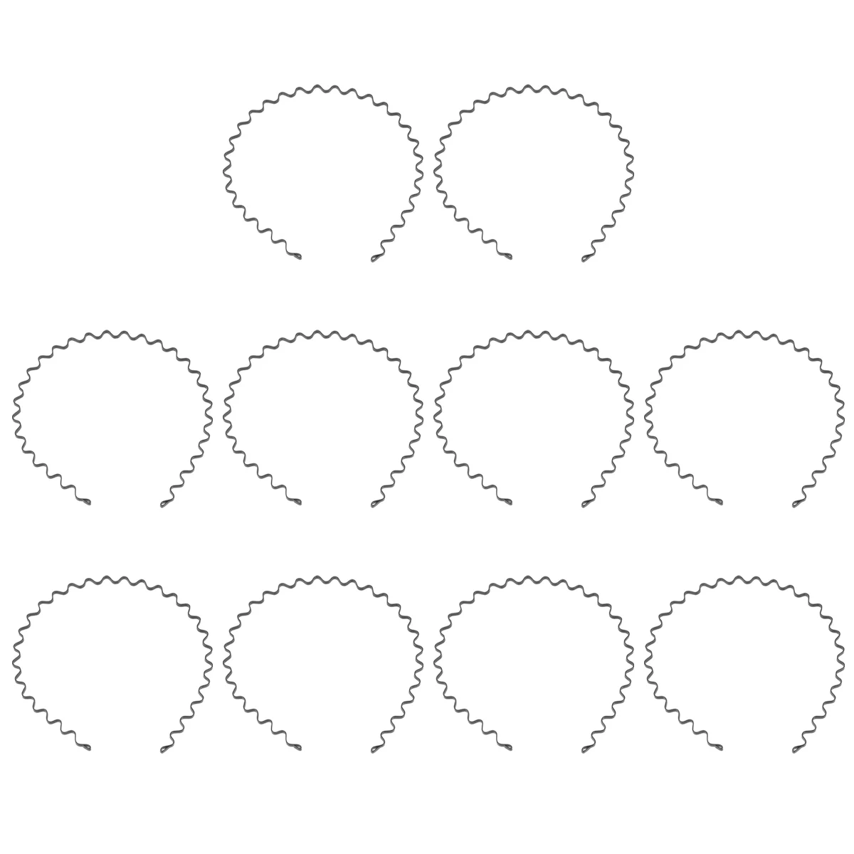 

10PCS Metal Hair Hoop Black Elastic Anti slip Simple Headb Women Men Hairb Shape Hairstyle Accessories Fashion
