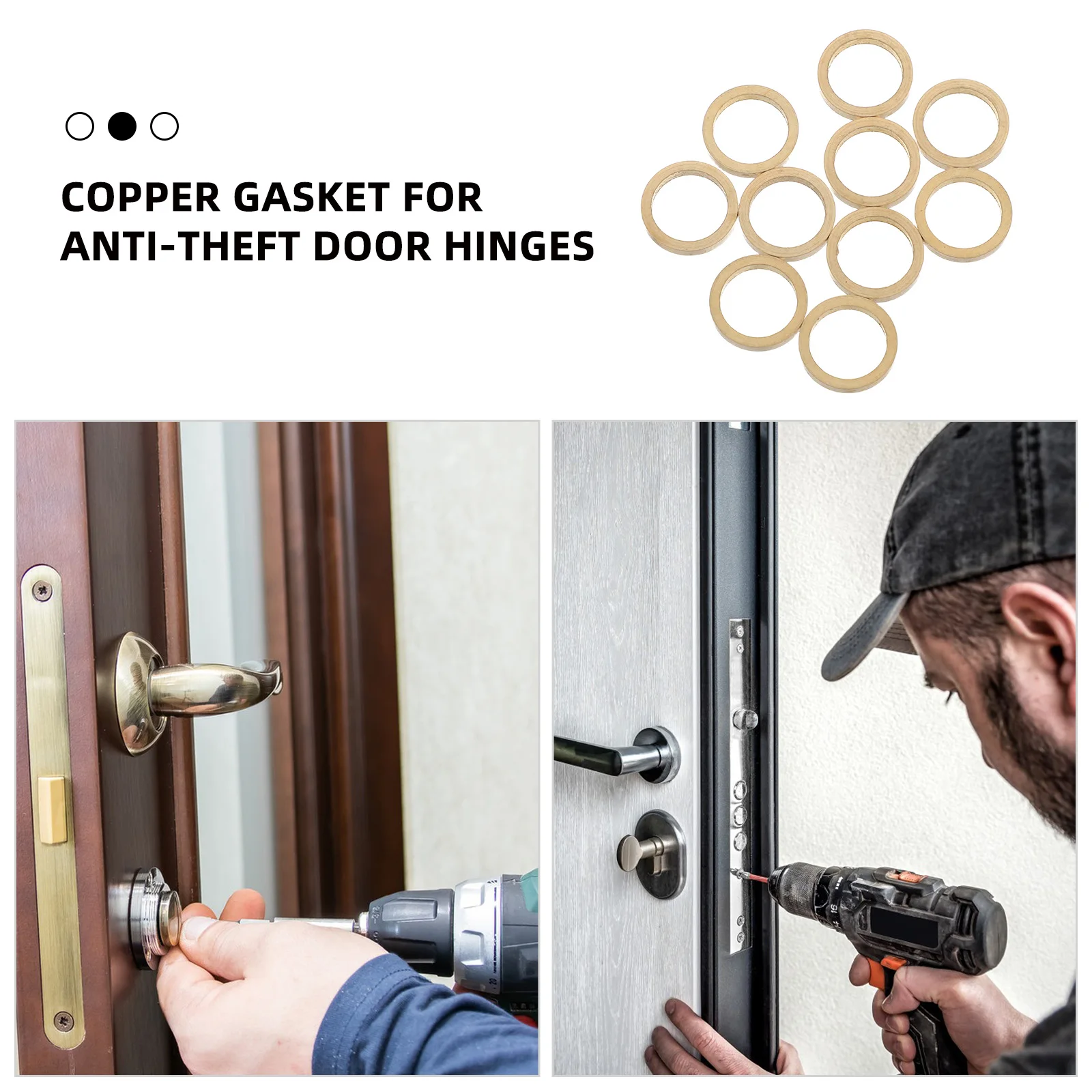 

10 Pcs Door Hinge Gasket Flat Metal Gaskets Corrosion Resistant Washers Copper Metric Commercial