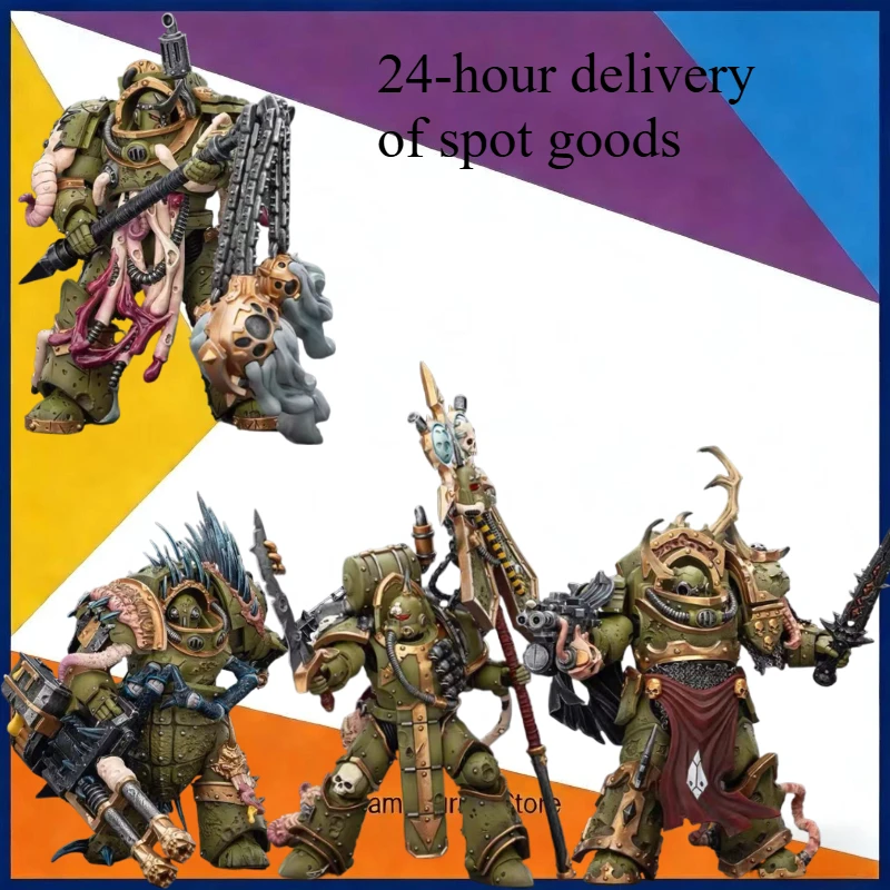 

JOYTOY Dark Source Warhammer 40K Decay Lord Terminator Death Guard Wenyi Warrior Flag Bearer Model Handmade