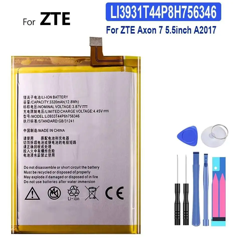 بطارية Li3939t44p8h756547(AXON10 Pro) لـ Zte Axon M 9 10 20 30 7 A2017 5.5 بوصة 40 Pro 5G 2017 2023 Ultra 2019 2020 2022 #6