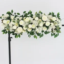 1M Wedding Decoration Row Flowers Road Lead T Stage Flower Art Wedding Fake Flower Iron Artificial Flower Background Wall Props