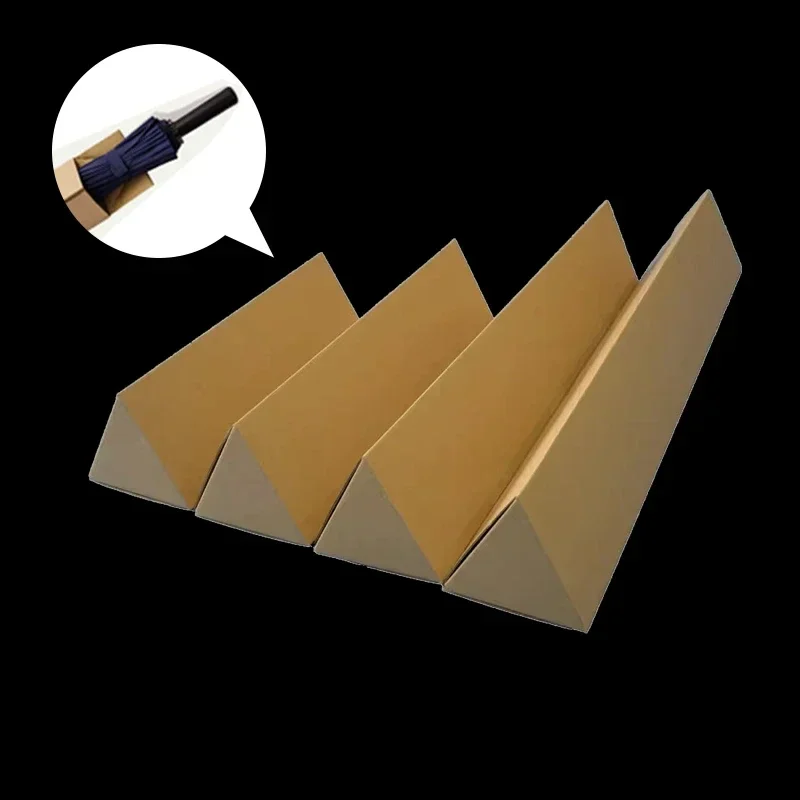 Long Strip Kraft Paper Packing Carton Triangle Hard Corrugated Paper Anti Drop Express Box Flower Fishing Rod Pack Cardboard Box