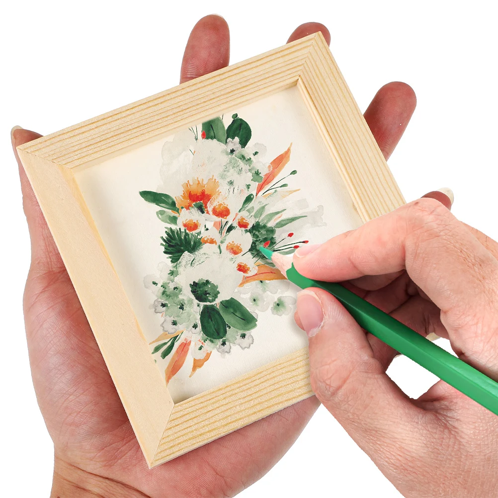 

8 Pcs Clay Picture Frame Photo for Kids Wood Diy Frames Unfinished Wooden Crafting Blank Baby
