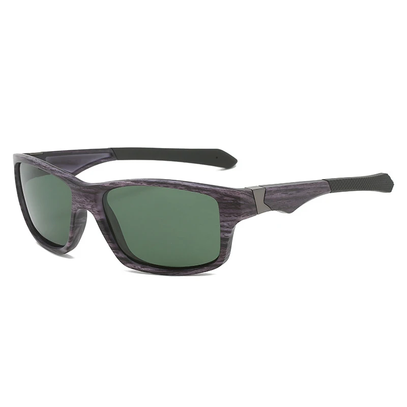 Polarisierte Herren-Sonnenbrille mit Holzstruktur zum Fahren, Radfahren, Laufen, Outdoor-Sport, UV400, modisches Design, Sportbrille