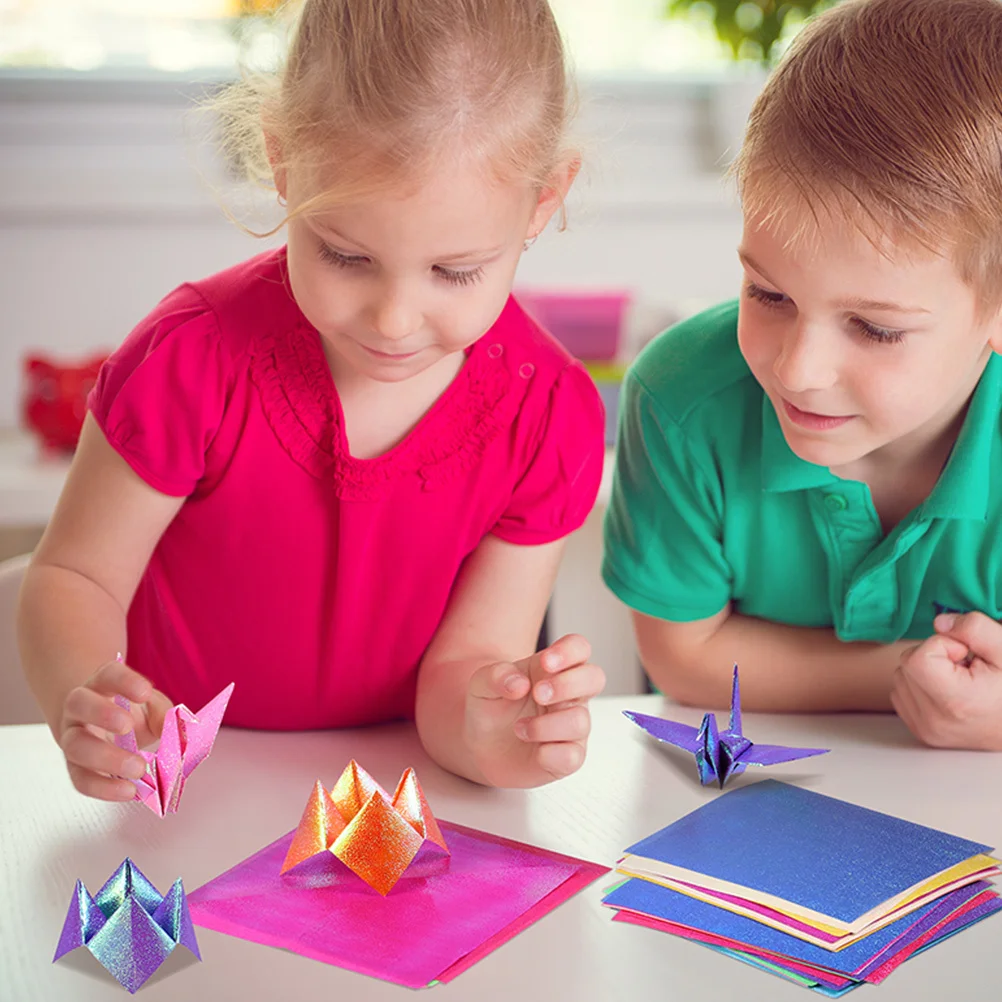 300 шт., детская бумага для оригами, перламутровые складные листы, бумага для рукоделия, двухсторонний материал ручной работы для школьного проекта