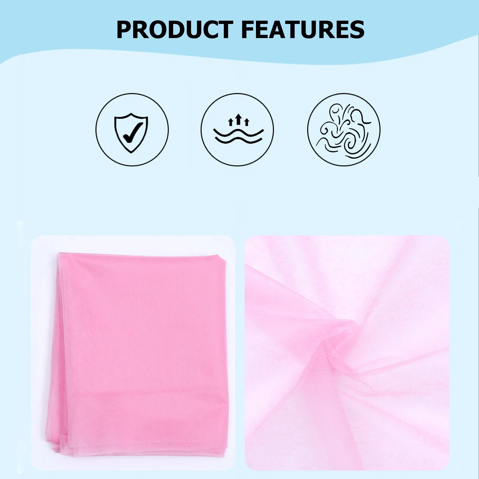 

20pcs Disposable Bed Sheets Non-woven 80x180cm Pink Spa Massage Soft Breathable Portable Salon Hospital Cover Pad