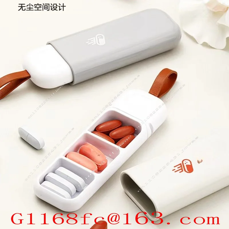 10PCS Mini Small Box Travel Carry Three-point Grid Sealed Moisture-proof Sub-packaging Storage Box