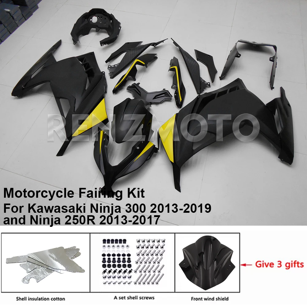 Motorcycle Fairing Accessory Fit For Kawasaki K0313-117 Ninja 300 2013-2019 and Ninja 250R 2013-2017 Bodywork Decor Set